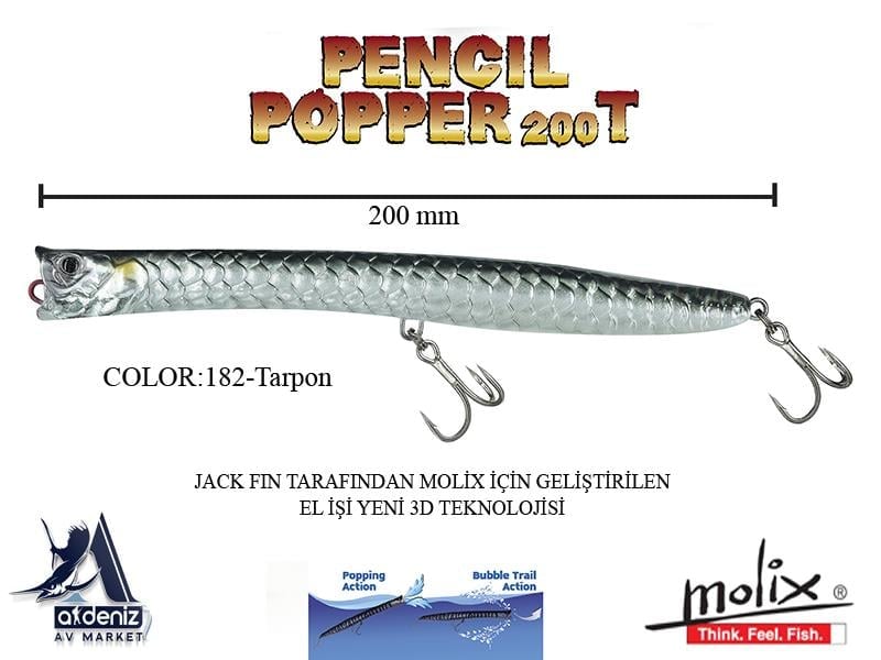 Molix Pencil Popper 200T 20 Cm 44 Gr #182 Tarpon