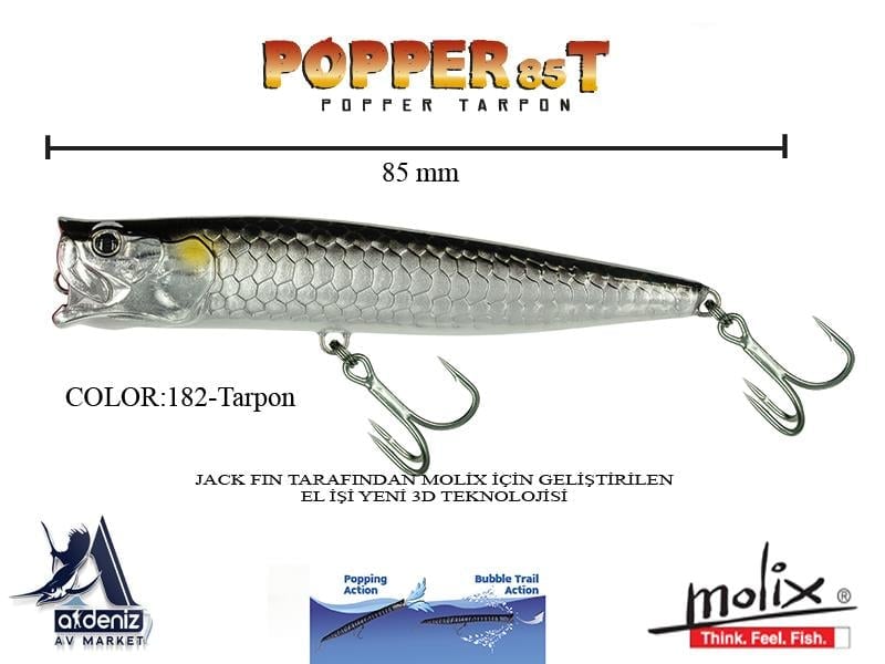Molix Popper 85T 8,5 Cm 11,5 Gr #182-Tarpon
