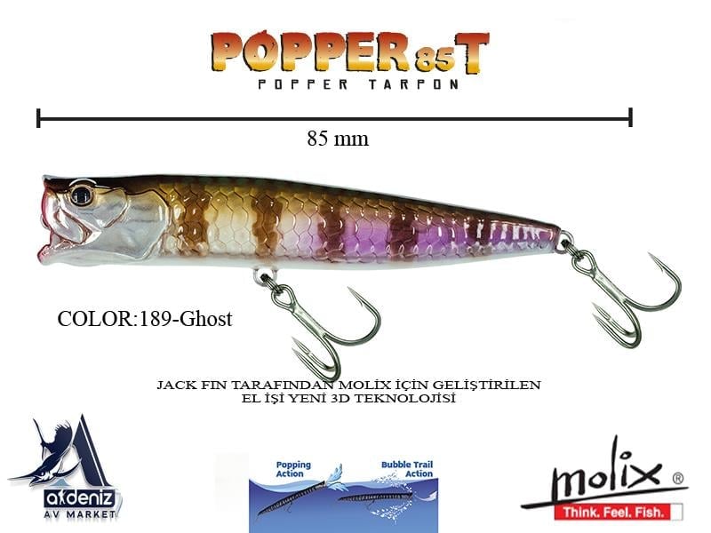 Molix Popper 85T 8,5 Cm 11,5 Gr #189 Ghost