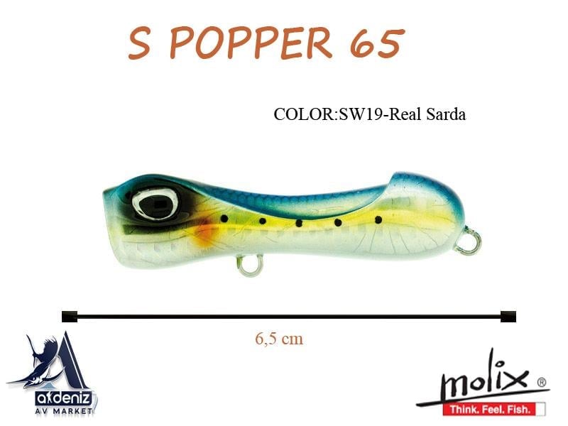 Molix S Popper 65 8,5 Gr 6,5 Cm #SW19 Real Sarda