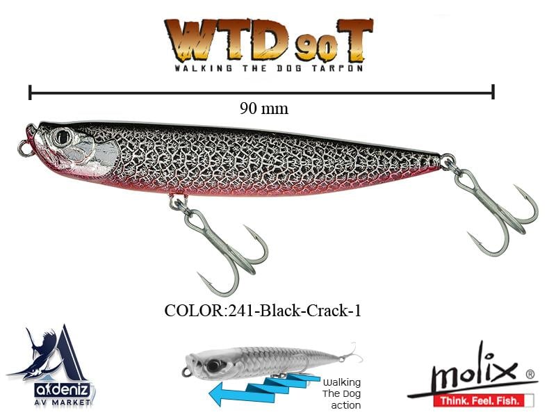 Molix WTD 90T 9 Cm 10 Gr #241 Black Crack