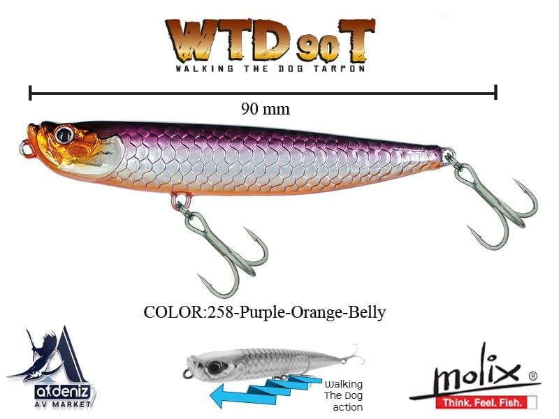 Molix WTD 90T 9 Cm 10 Gr #258 Purple Orange Belly