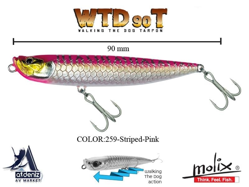 Molix WTD 90T 9 Cm 10 Gr #259 Striped Pink
