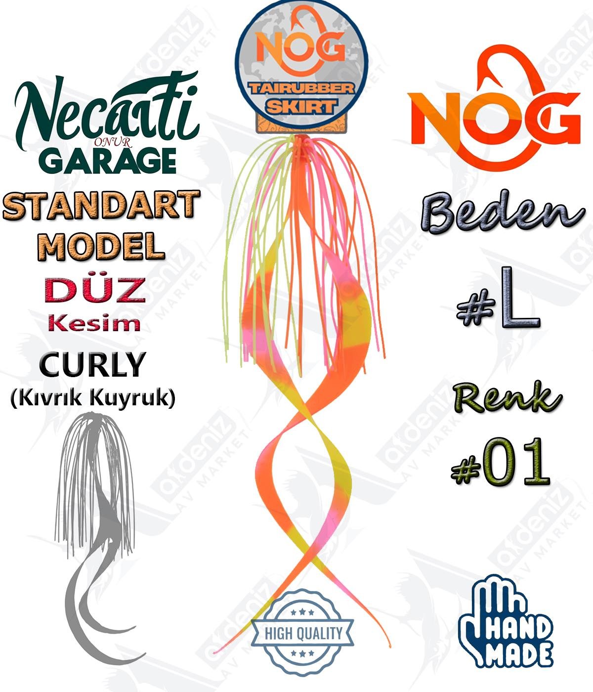 NOG Standart Tai Rubber Skirt Düz Kesim Curly Kuyruk Yedek Etek #01 LNOG Necati Onur Garage