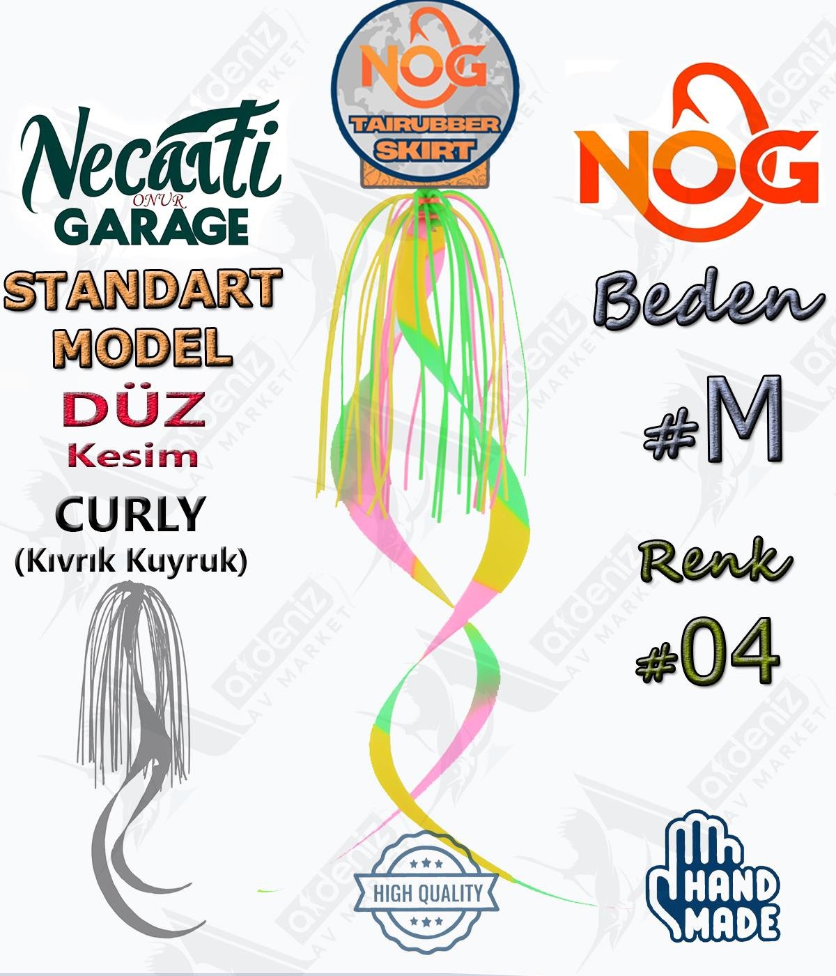 NOG Standart Tai Rubber Skirt Düz Kesim Curly Kuyruk Yedek Etek #04 MNOG Necati Onur Garage