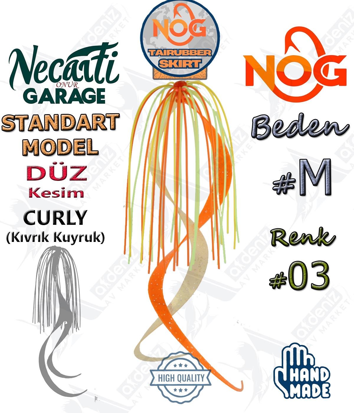 NOG Standart Tai Rubber Skirt Düz Kesim Curly Kuyruk Yedek Etek #03 MNOG Necati Onur Garage