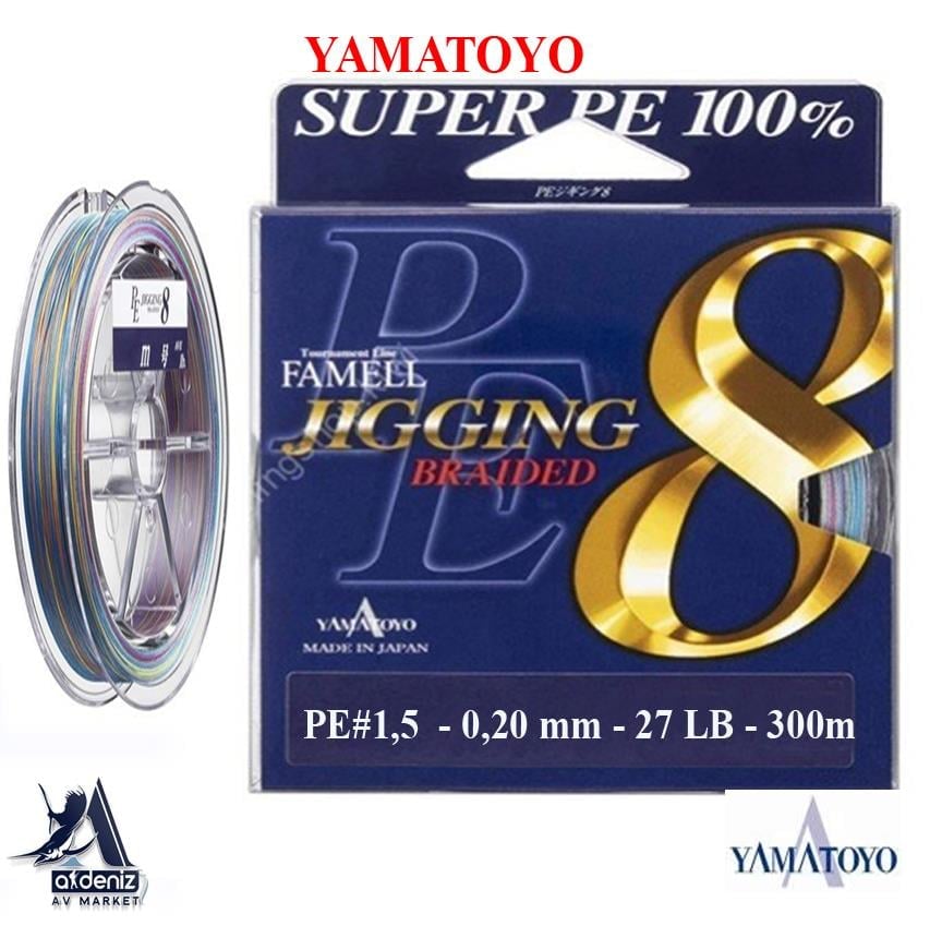 YAMATOYO PE JIGGING 8x Pe#1.5 0,20 mm 27 LB 300mYAMATOYO