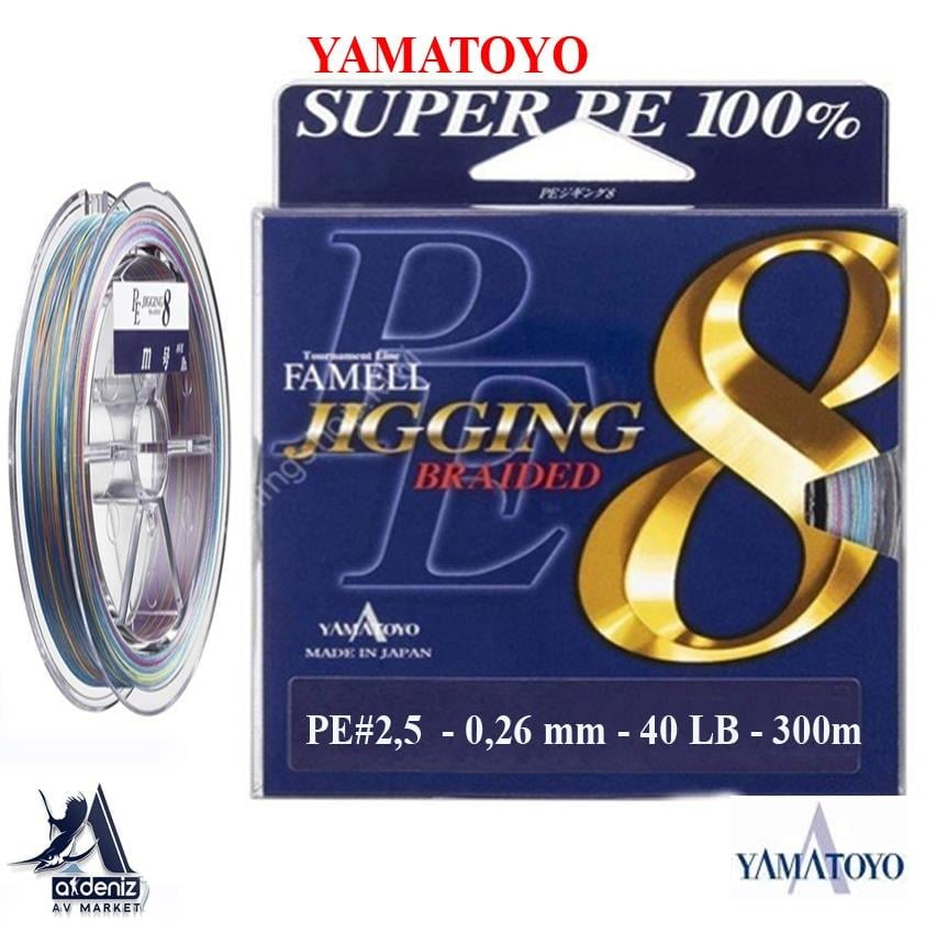 YAMATOYO PE JIGGING 8x Pe#2,5 0,26 mm 40 LB 300mYAMATOYO