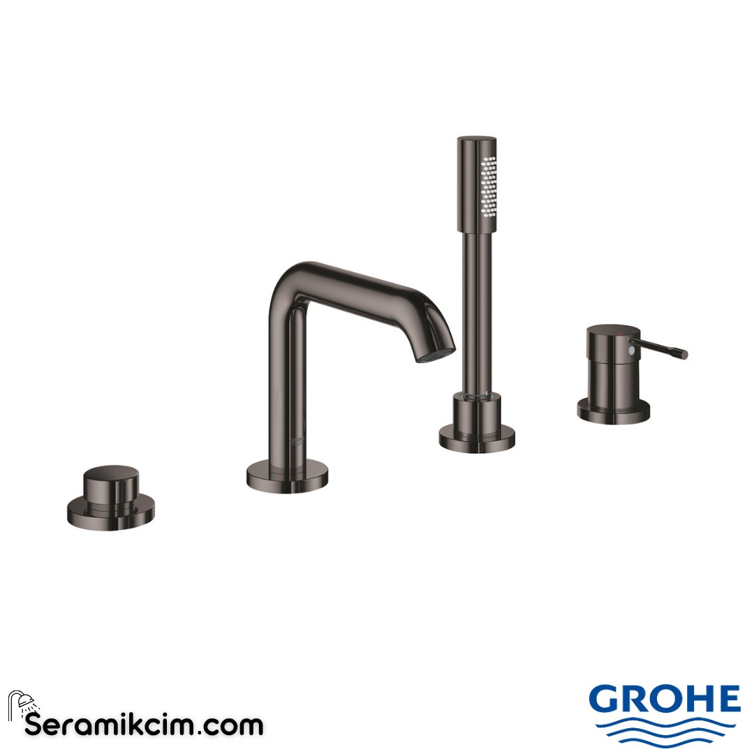 Grohe Essence Dört Delikli Ankastre Küvet Bataryası (Sıva Üstü Grubu), Sert Grafit 25251A01 - 25251A01