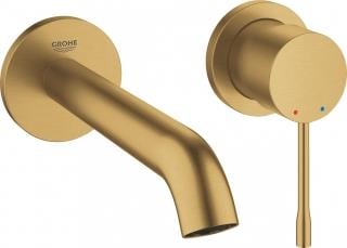 Grohe Essence New Duvardan Ankastre Lavabo Bataryası (Sıva Üstü Grubu), Fırçalı Altın - 29192GN1 - 29192GN1