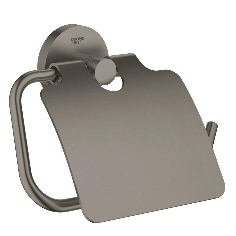 Grohe Essentials Kapaklı Tuvalet Kağıtlığı, Fırçalı Sert Grafit - 40367AL1 - 40367AL1