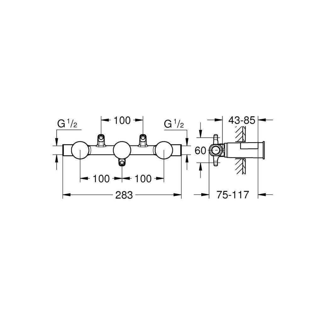Grohe İki Kollu Lavabo Batarya Ankastre Gövde 1/2 29025002