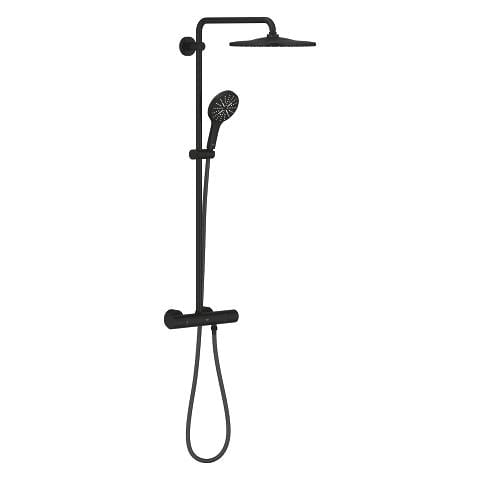 Grohe RainShower SmartActive 310 Termostatik Duş Bataryalı Duş Sistemi Mat Siyah 22119KF0