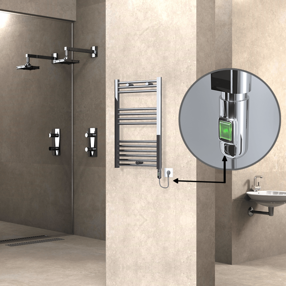 HAITI Elektrikli Havlupan 500x800 Düz Krom (On/Off Düğmeli) 200W