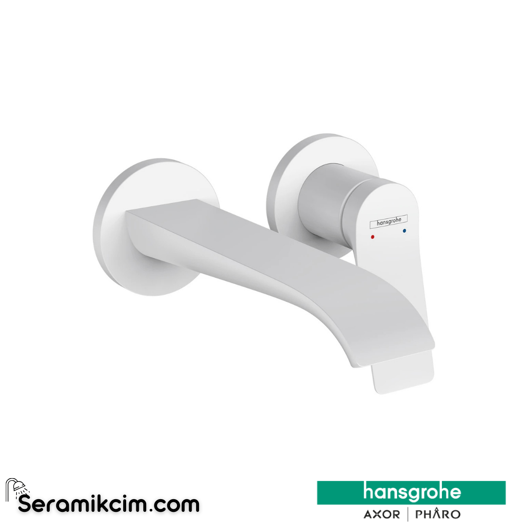 Hansgrohe Vivenis Tek Kollu Lavabo Bataryası Ankastre Montaj Duvara Monte 19,5 Cm Gaga İle Mat Beyaz 75050700