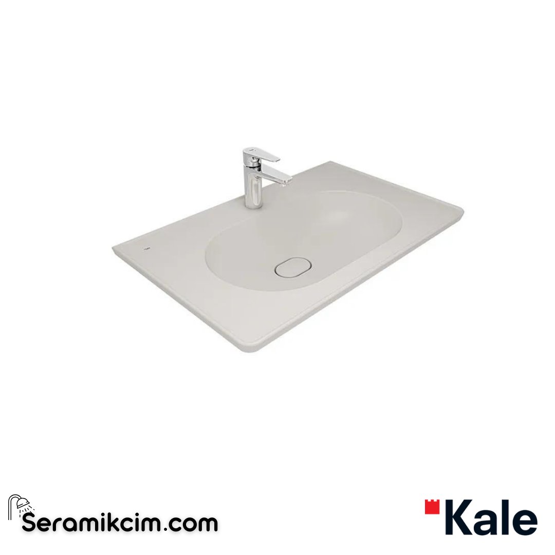 Kale Banyo Zero 2.0 80X50 Etajerli Lavabo Mat İnci