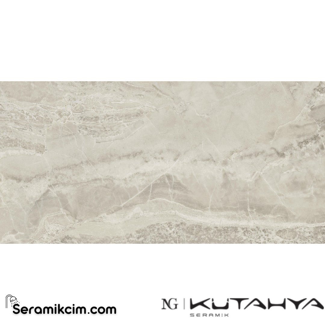 Kütahya Seramik 60x120 Keops Latte Rektifiye Parlak Nano - 55013642RN