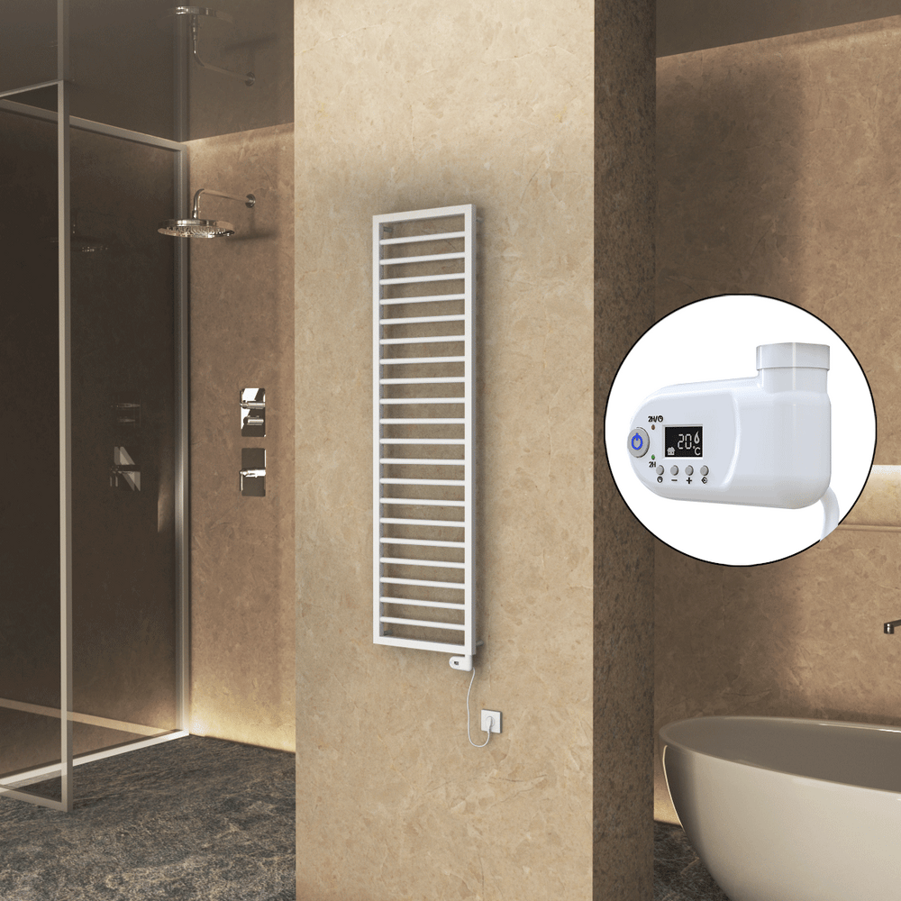 NAXOS Elektrikli Havlupan 500x1655 Beyaz Mat (Thesis Termostat) 600W