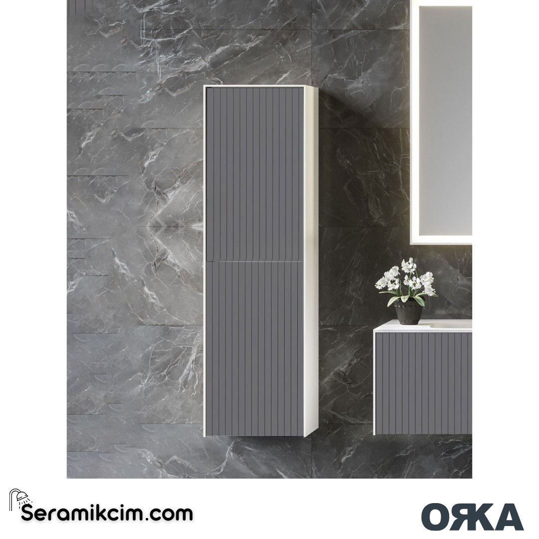 Orka Cube 40cm Boy Dolabı (Sağ-Sol) Mat Gri - ORK030.40.02.TKM