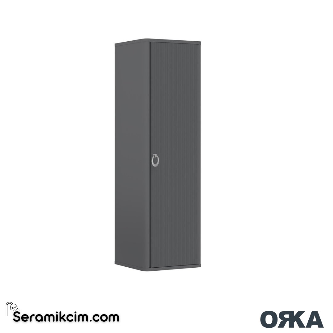 Orka Felice 43cm Krom Kulp Boy Dolabı (Sağ-Sol) Mat Gri - ORK.BYD1008