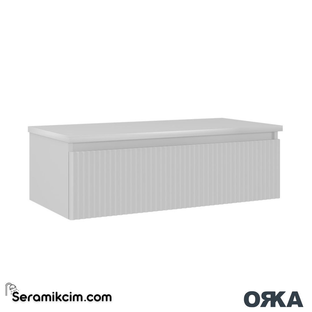 Orka Lentia 100cm Alt Yan Modül Konsol Mat Beyaz - ORK.BYD1247