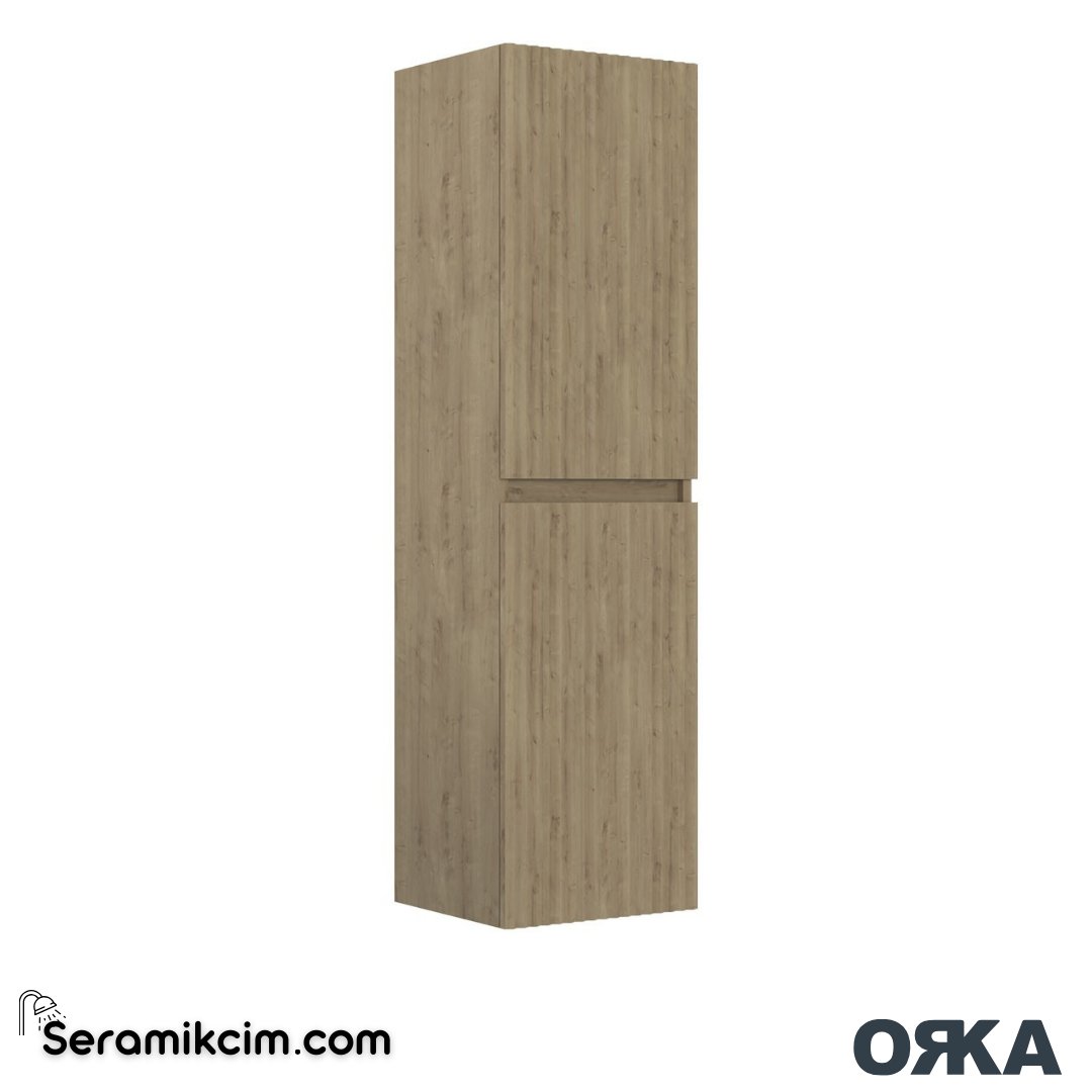 Orka Lentia 40cm Boy Dolabı (Sağ-Sol) Mat Meşe