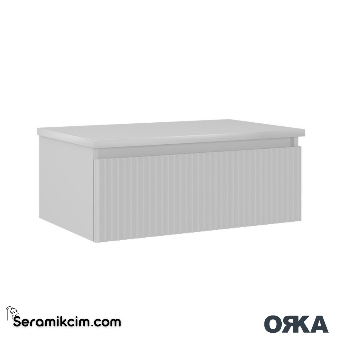 Orka Lentia 80cm Alt Yan Modül Konsol Mat Beyaz - ORK.BYD1242