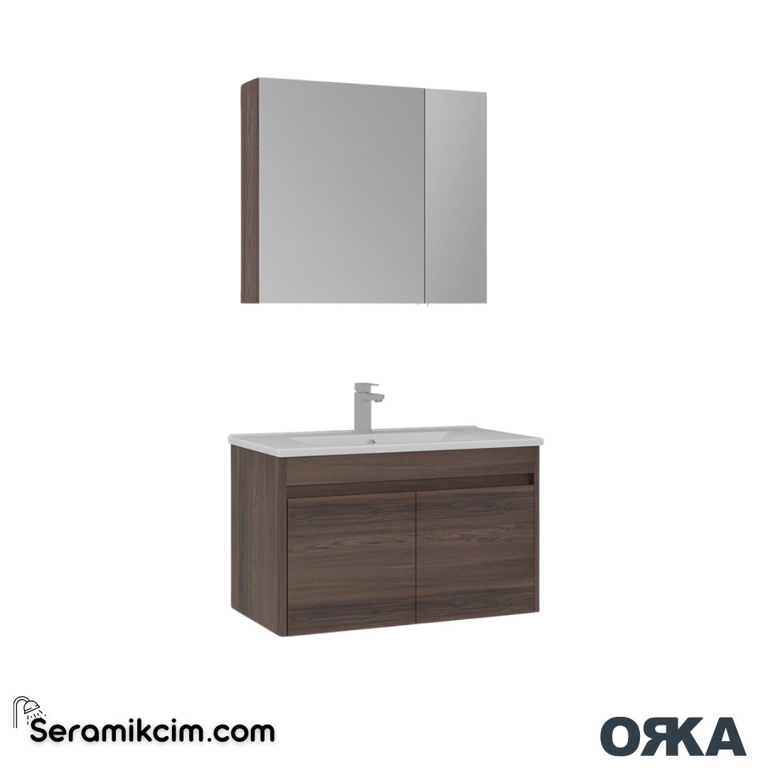 Orka Side 85cm Kapaklı Banyo Dolabı Set Navaro - ORK224.85.03.TKM