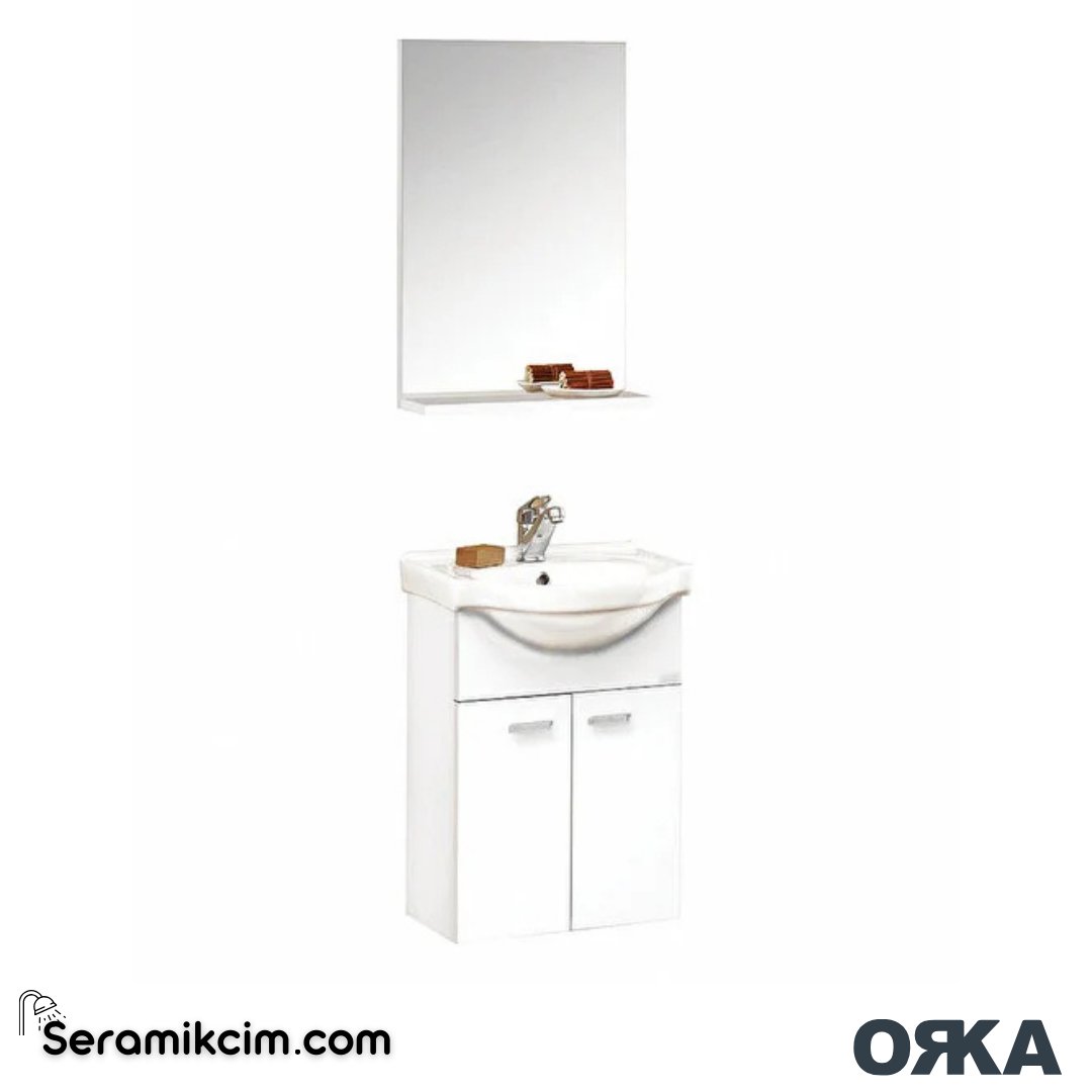 Orka Soma 45cm Banyo Dolabı Set Beyaz