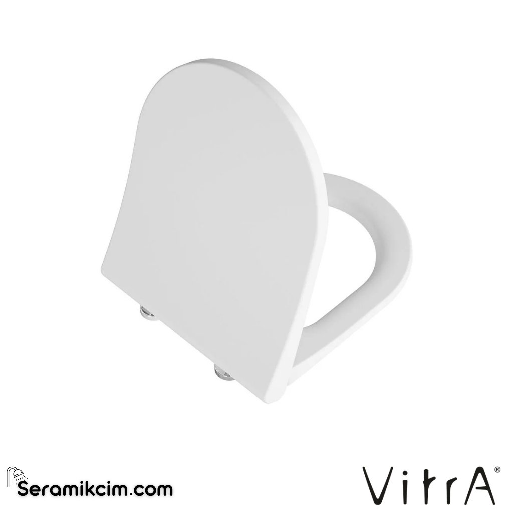 VitrA Integra Klozet Kapağı Slim, Duroplast, Üstten Sıkmalı Yavaş Kapanır, Kolay Sök-Tak, Metal Menteşeli, Beyaz 131-003R009 - 131-003R009