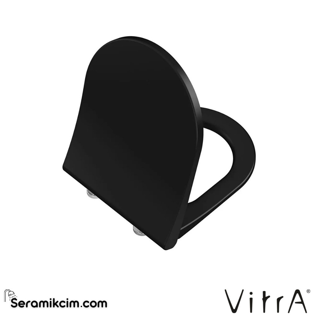 VitrA Integra Klozet Kapağı Slim, Duroplast, Üstten Sıkmalı Yavaş Kapanır, Metal Menteşeli, Mat Siyah 131-483-009 - 131-483-009