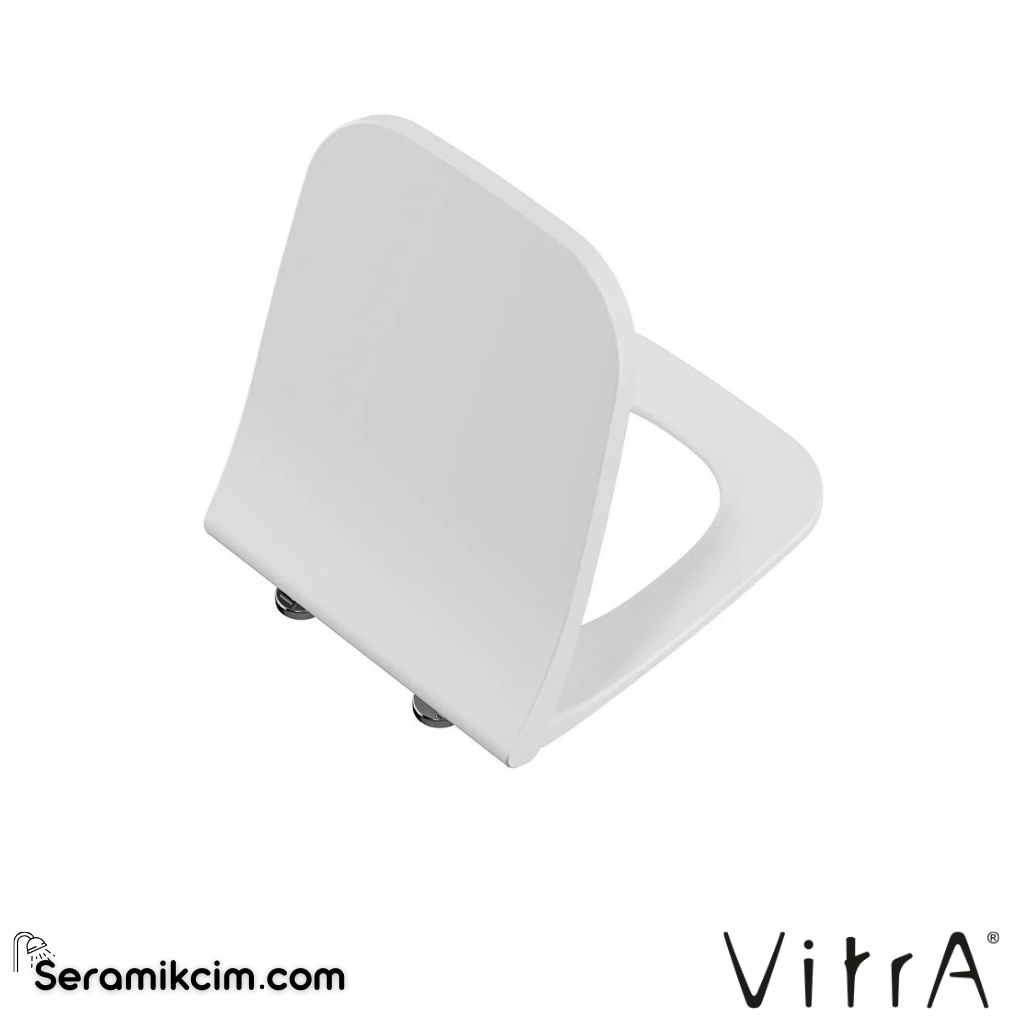 VitrA Integra Square Klozet Kapağı Slim, Duroplast, Üstten Sıkmalı Yavaş Kapanır, Kolay Sök-Tak, Metal Menteşeli, Beyaz 191-003R009