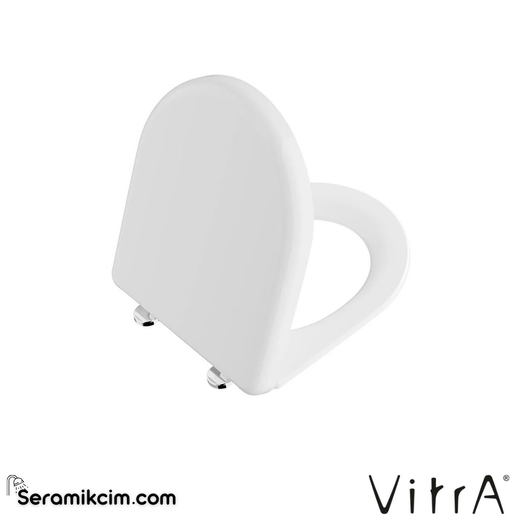 VitrA Liquid Klozet Kapağı Duroplast, Üstten Sıkmalı Yavaş Kapanır, Kolay Sök-Tak, Metal Menteşeli, Beyaz 137-003R009