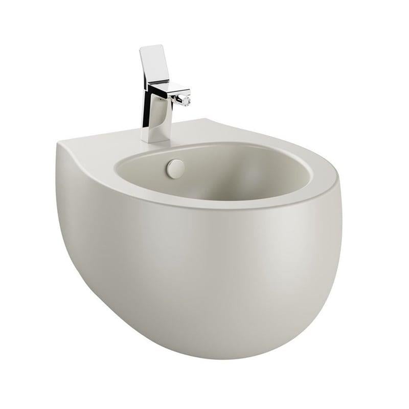 Vitra Memoria Asma Bide Gizli Montajlı, 55 Cm Tek Armatür Delikli, Su Taşma Delikli, Yanlardan Deliksiz, Clean, Mat Bej