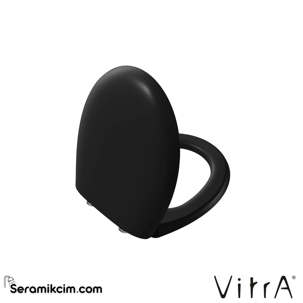 VitrA Memoria Klozet Kapağı Duroplast, Üstten Sıkmalı Yavaş Kapanır, Kolay Sök-Tak, Metal Menteşeli, Mat Siyah 106-483R009