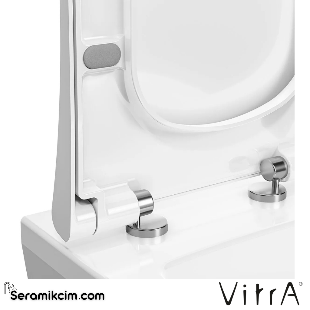 VitrA Sento Klozet Kapağı Duroplast, Üstten Sıkmalı Metal Menteşeli, Beyaz 86-003-001