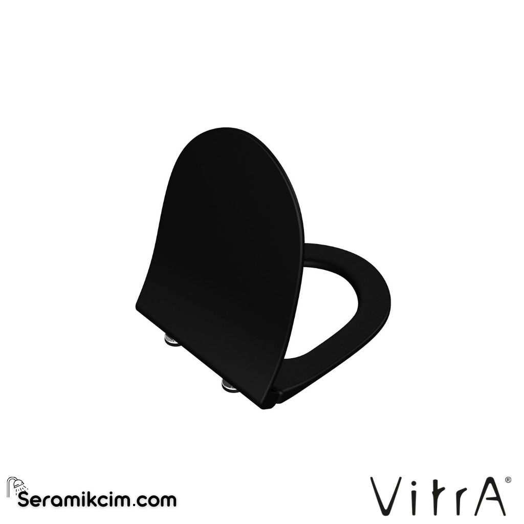 VitrA Sento Klozet Kapağı Slim, Duroplast, Üstten Sıkmalı Yavaş Kapanır, Metal Menteşeli, Mat Siyah 120-483-009 - 120-483-009