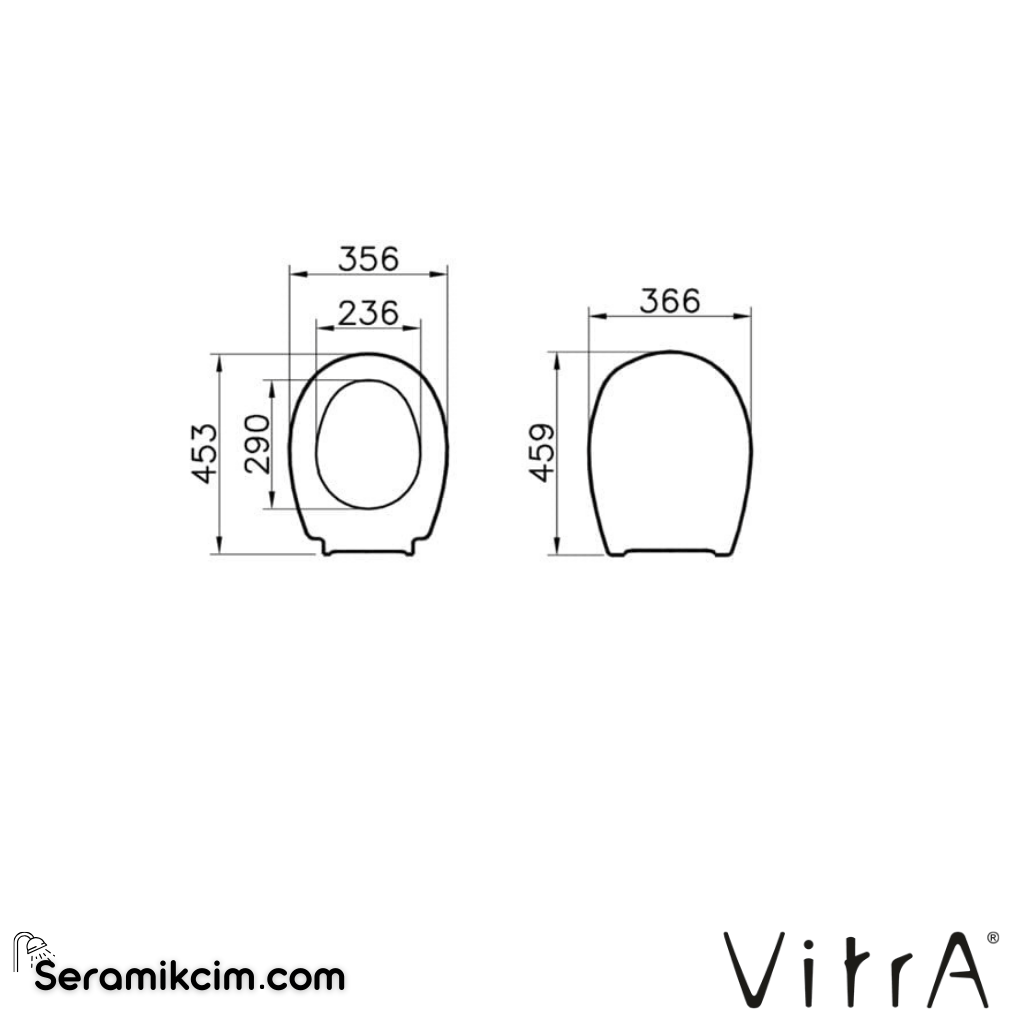 VitrA Universal Klozet Kapağı Duroplast, Alttan Sıkmalı Metal Menteşeli, Beyaz 115-003-006