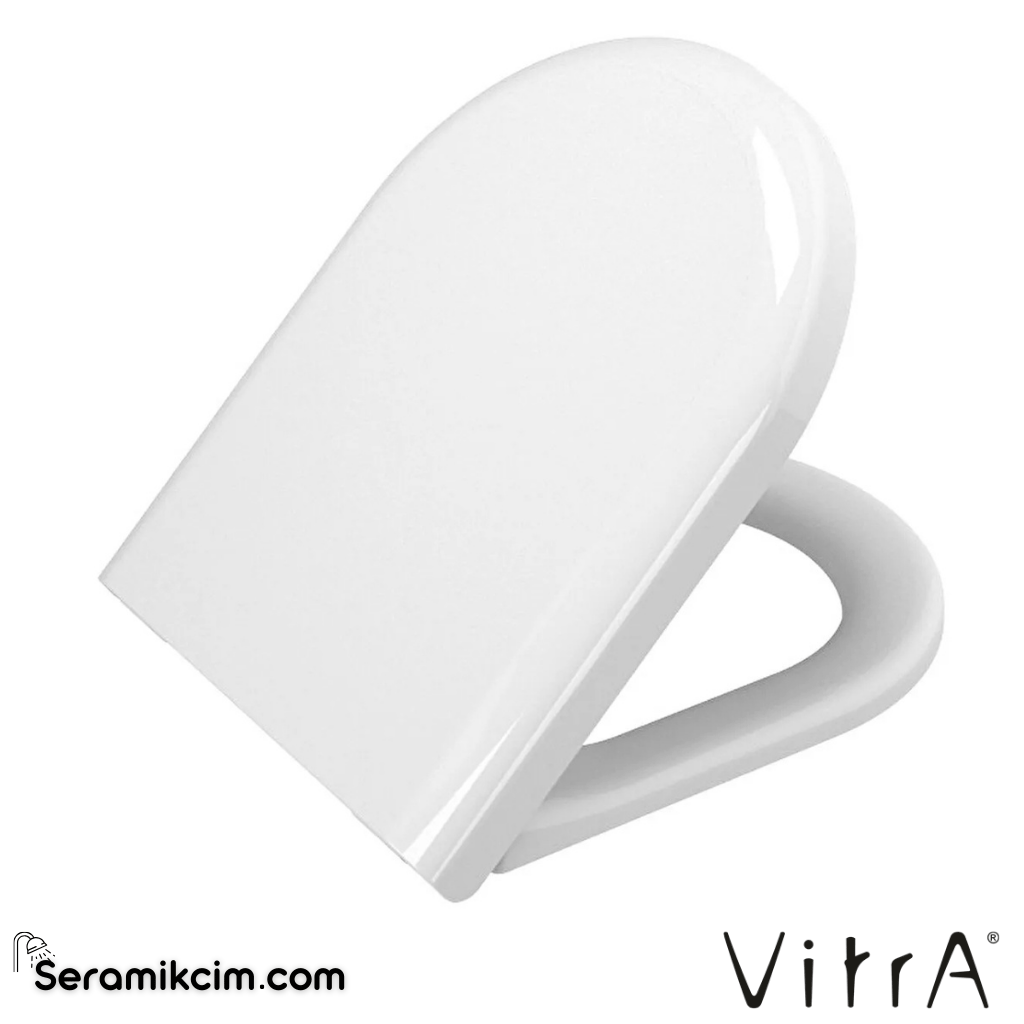 VitrA Universal Klozet Kapağı Duroplast, Üstten Sıkmalı Yavaş Kapanır, Kolay Sök-Tak, Metal Menteşeli, Beyaz 85-003R009