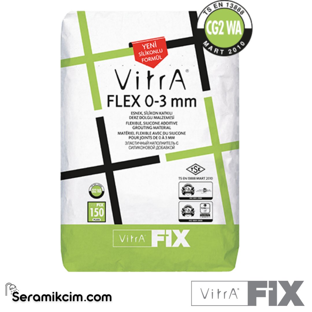 VitrAFix Beyaz Flex 0-3 mm CG2 WA 20 kg Derz Dolgu - F24303020
