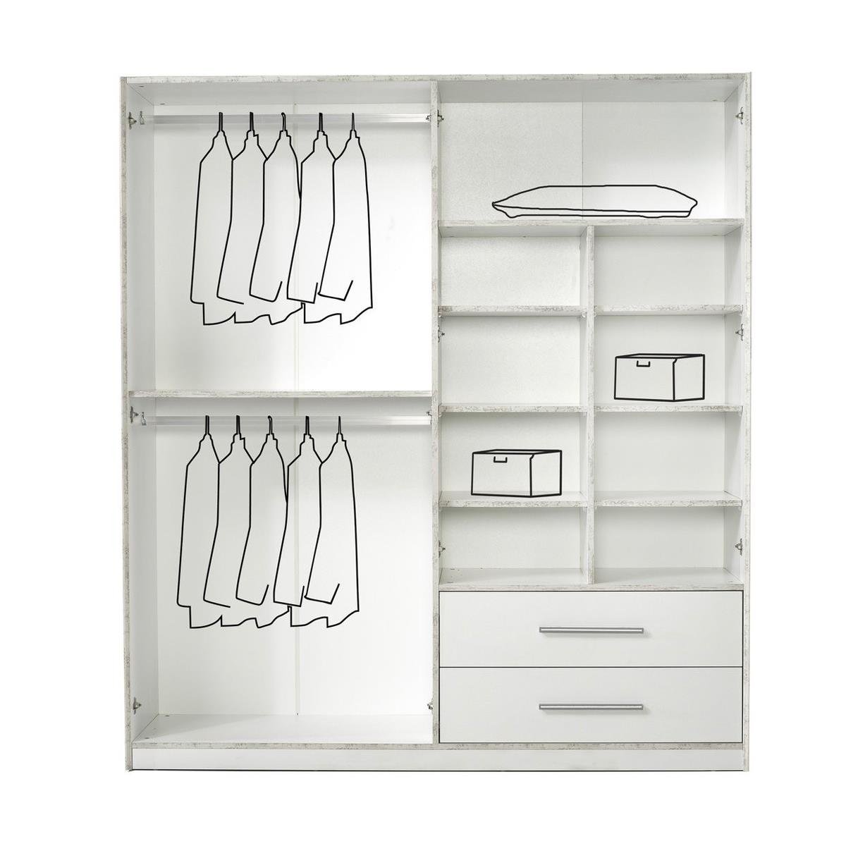 Vize Kristal 4 Kapılı Dolap