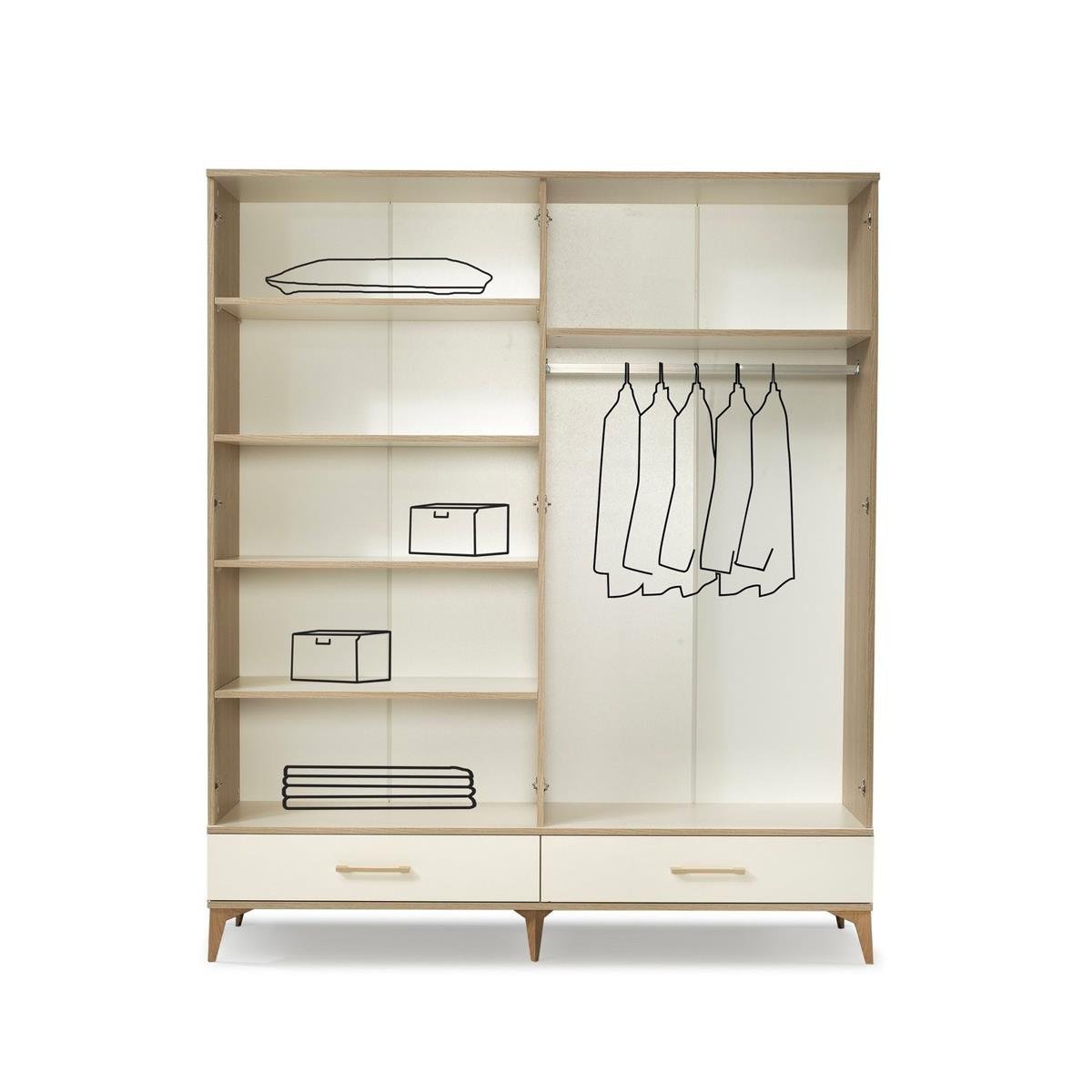 Vize Latte 4 Kapılı Dolap