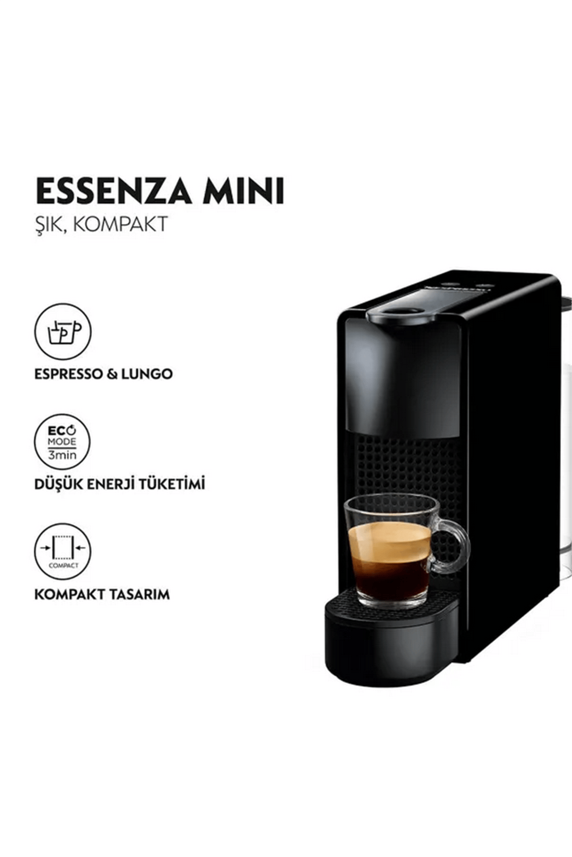 Nespresso ESSENZA Mini C30 Black Kahve Makinesi - Esme Avm