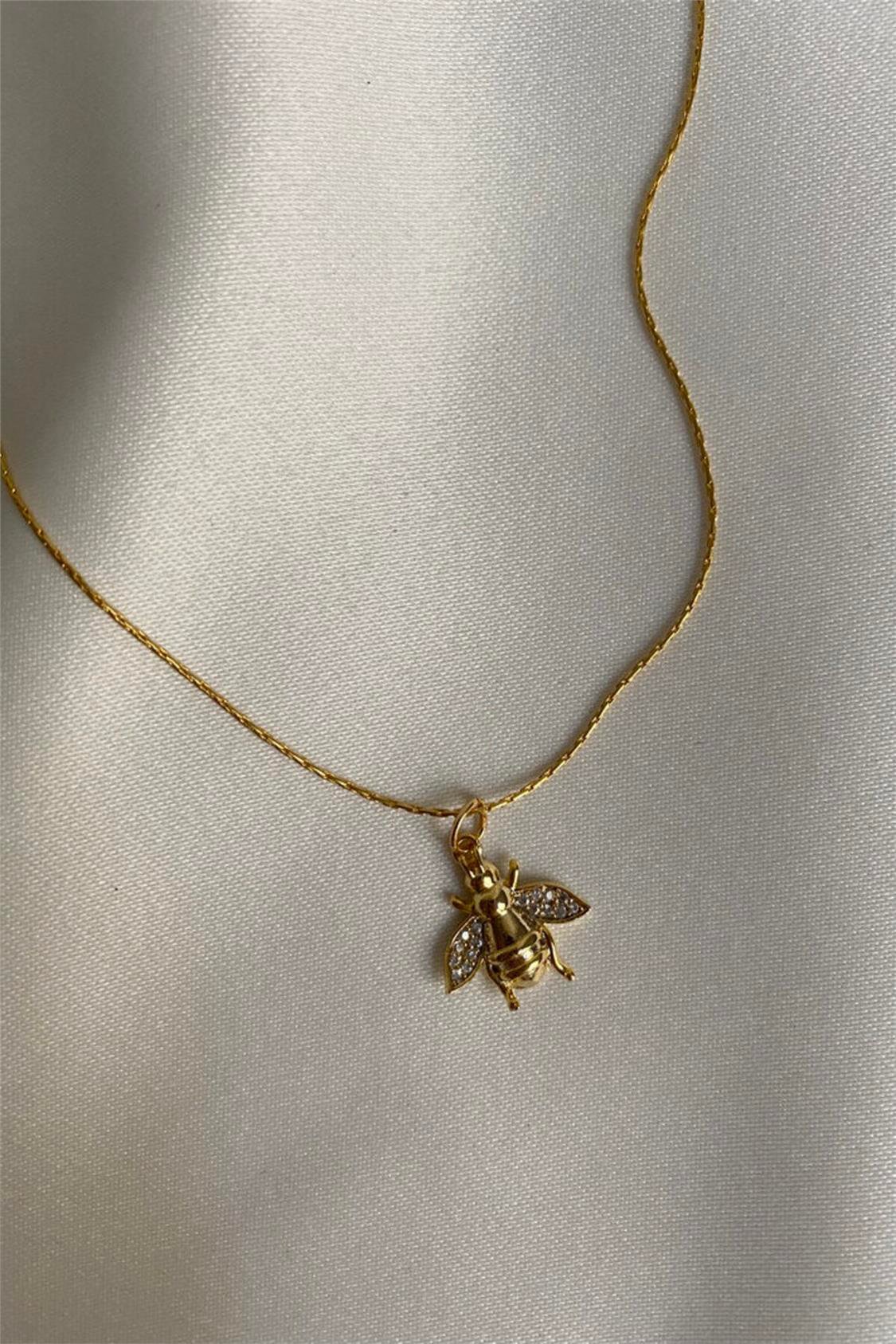 Taşlı Arı Kolye 