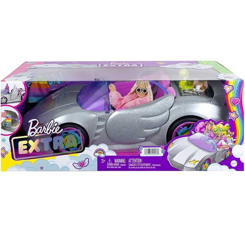 Barbie Extra Işıltılı Gümüş Rengi İki Kişilik Araba HDJ47