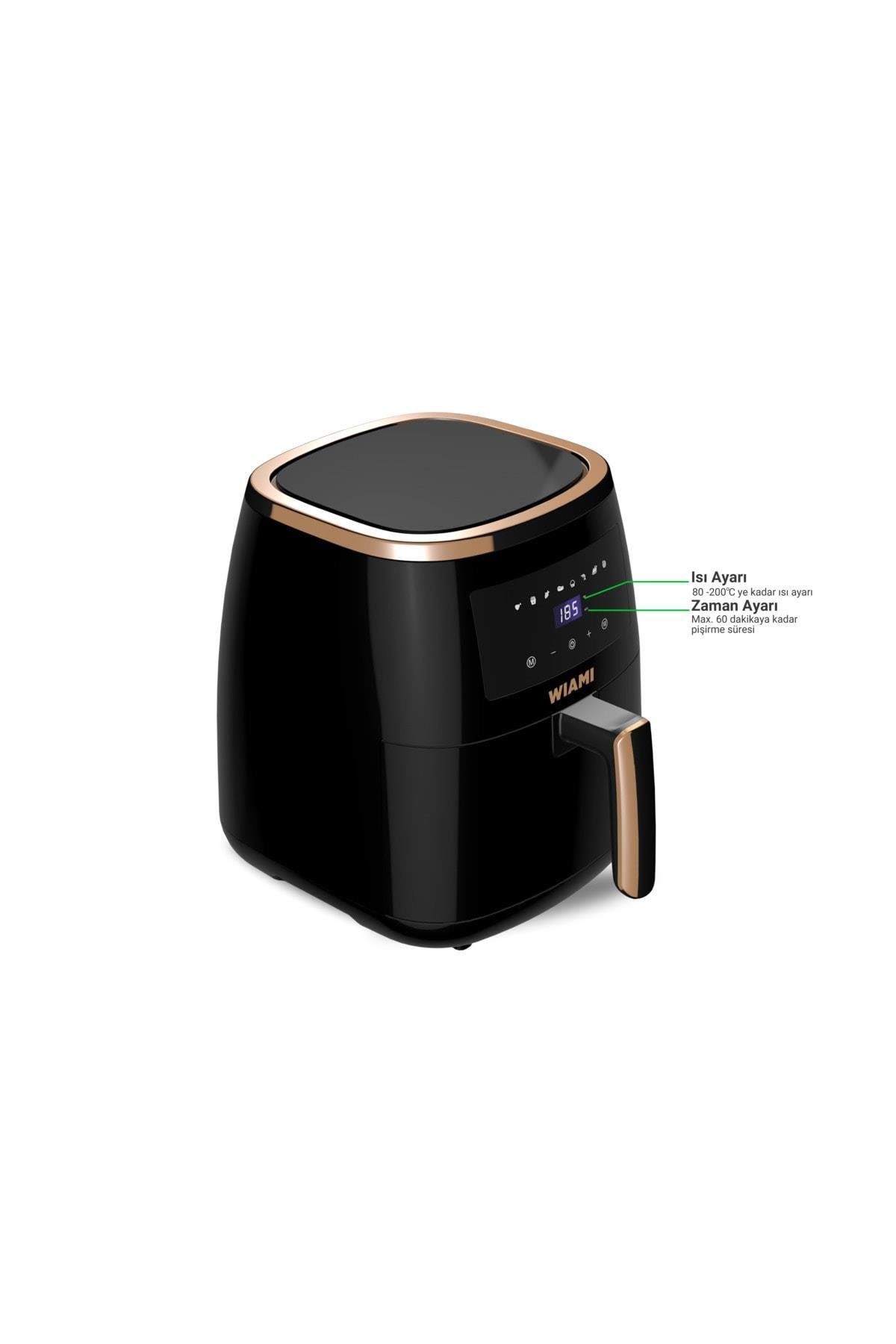 Wiami Airfryer 5l Akıllı Yağsız Hava Fritözü