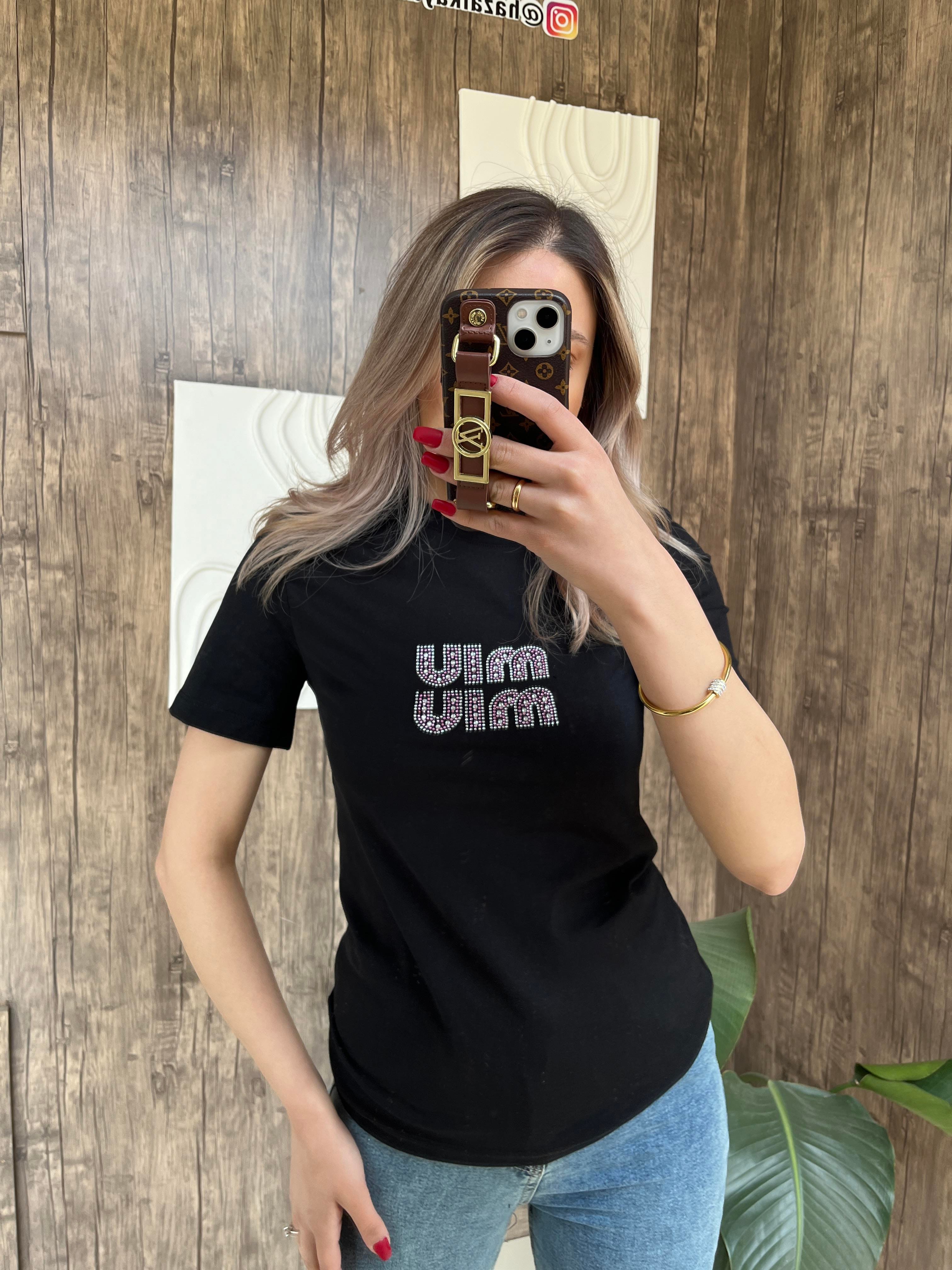 Orj Ta leme Tshirt Siyah Hazal Kaya Boutique