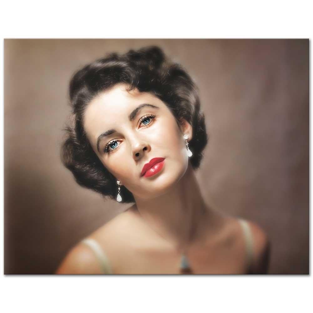 ELIZABETH TAYLOR    絵 Elizabeth Taylor Portrait as Art Print | CANVASTAR ®
