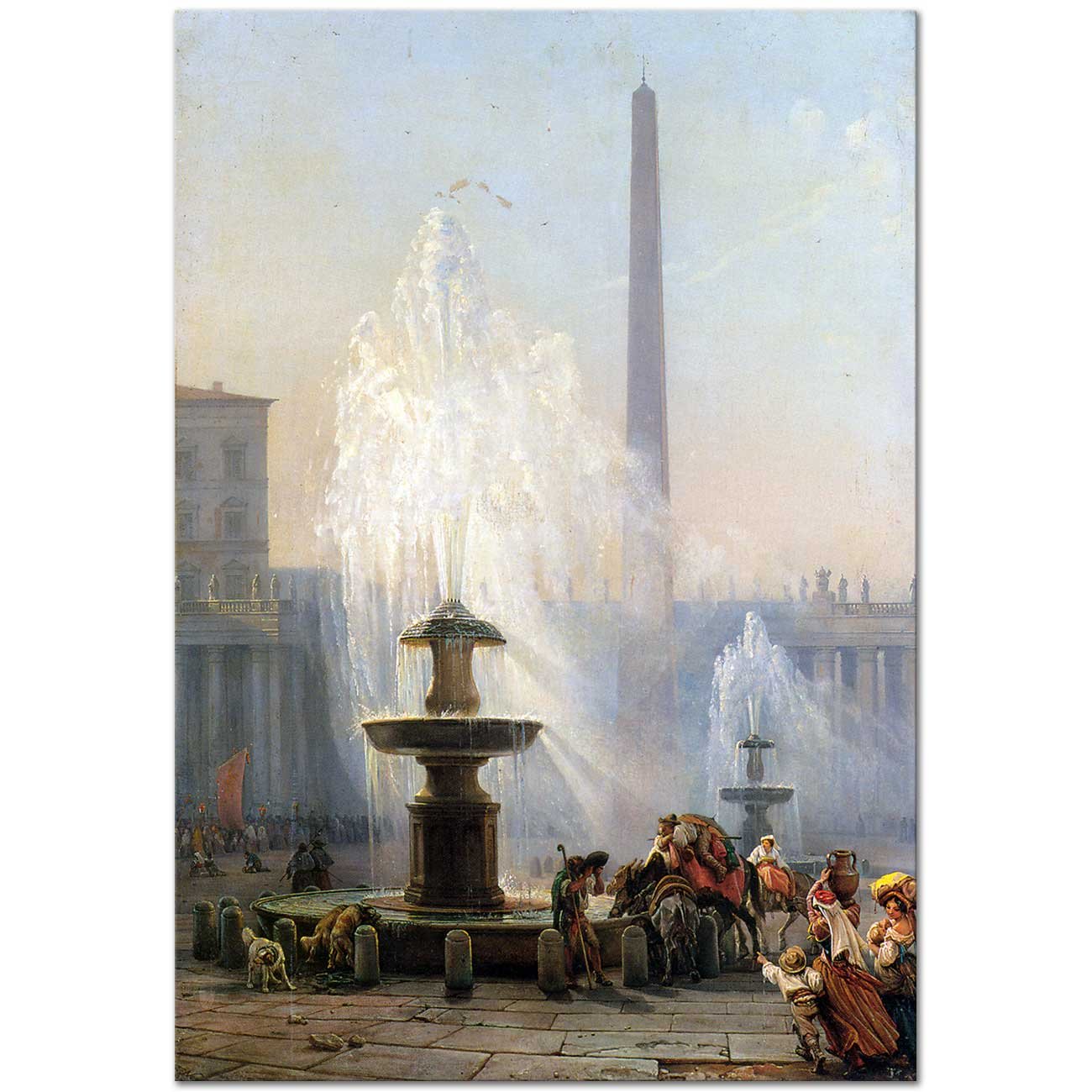F. Neri Original Print-Watercolor 'Roma-Piazza San Pietro