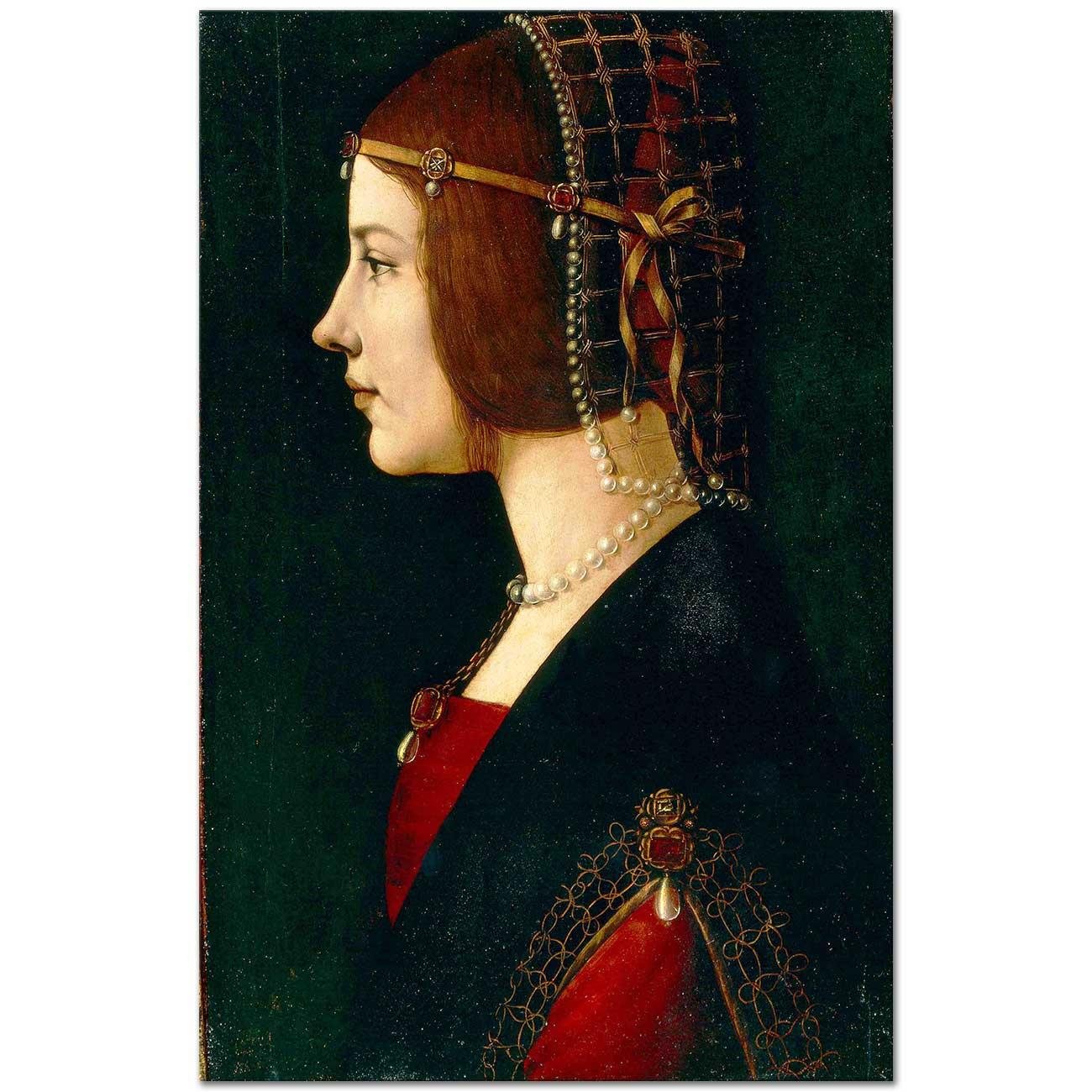 Leonardo Da Vinci Portrait of Lady Beatrice Art Print